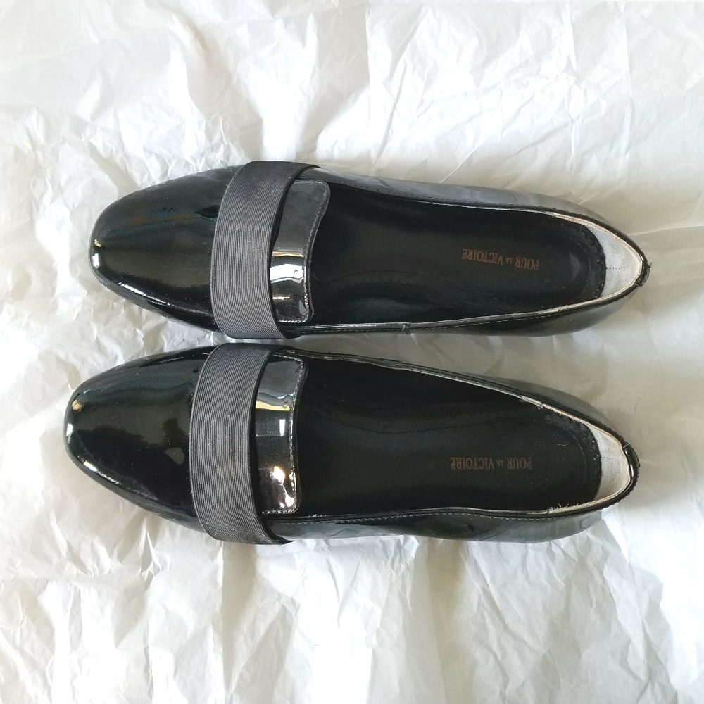 Pour La Victoire Black Patent Leather Loafers 7